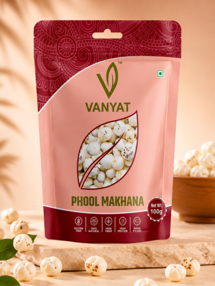VANYAT Premium Phool Makhana | Raw & Natural Foxnuts | High Protein Healthy Snack | Gluten Free | Handpicked Premium Quality